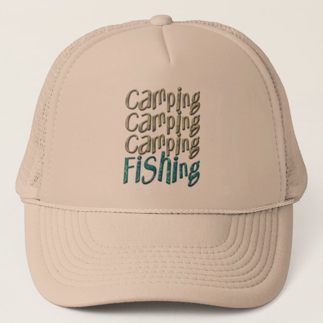 Camping Fishing Trucker Hat (Front)