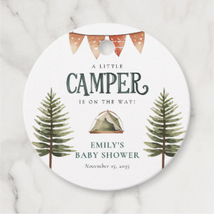 Camping Forest Watercolor Baby Shower Favour Tags