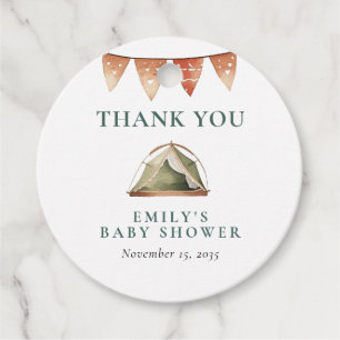 Camping Forest Watercolor Baby Shower Favour Tags