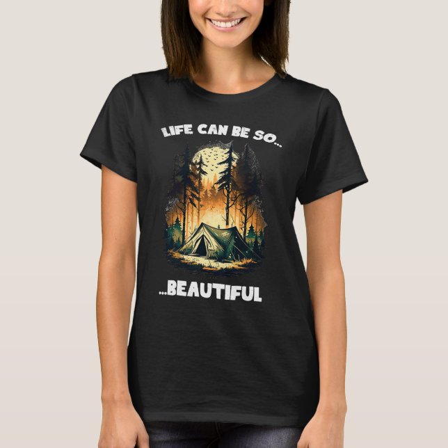 Camping Forest World Explore Backpacker Nature Ten T-Shirt (Front)