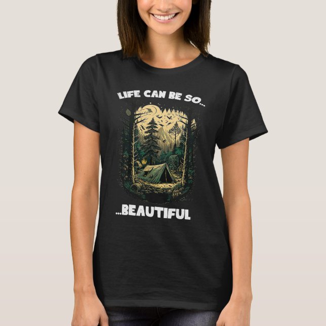 Camping Forest World Explore Backpacker Nature Ten T-Shirt (Front)