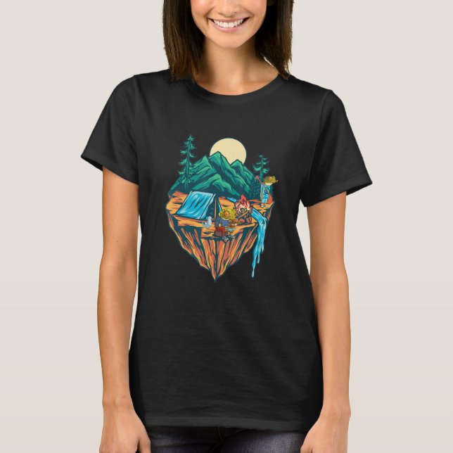 Camping Frogs On A Mountain T-Shirt (Front)