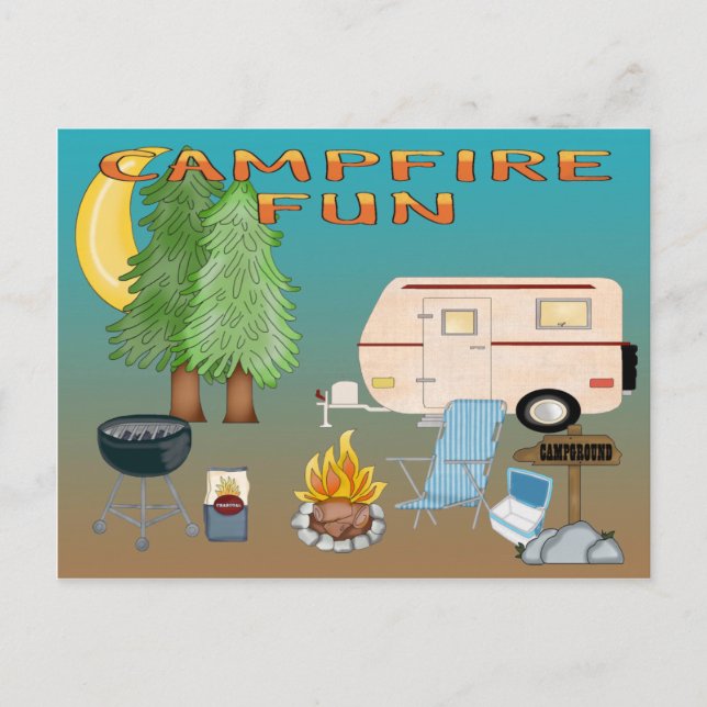 Camping Fun Postcard (Front)