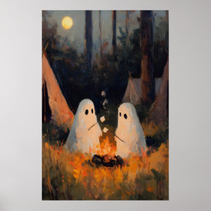 Camping Ghosts, Vintage Poster, Gothic Art Poster
