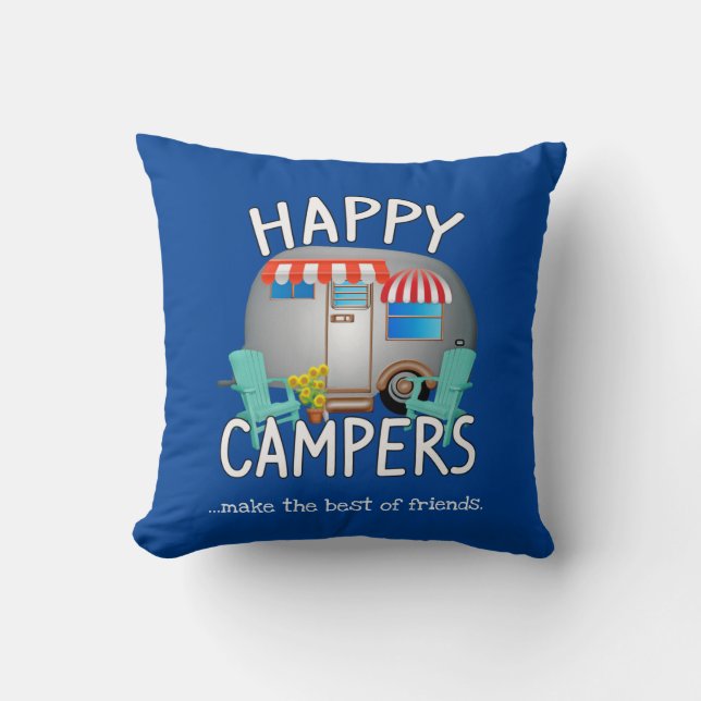 Camping Gifts |Happy Camper Cushion (Front)