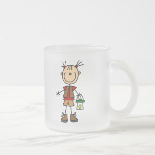 Camping Girl With Lantern Tshirts and Gifts Frosted Glass Coffee Mug