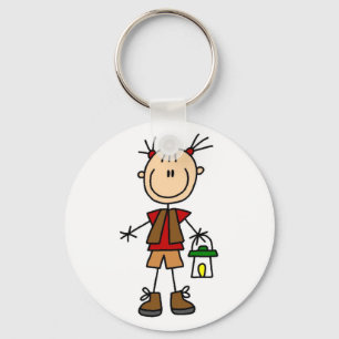 Camping Girl With Lantern Tshirts and Gifts Key Ring