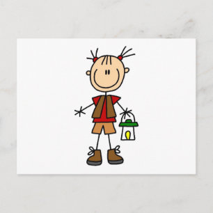 Camping Girl With Lantern Tshirts and Gifts Postcard