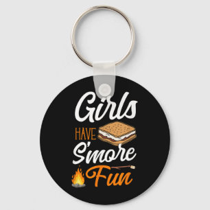 Camping Girls Have Smore Fun Campfire Marshmallow  Key Ring