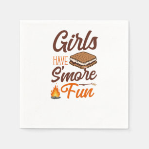 Camping Girls Have Smore Fun Campfire Marshmallow Napkin