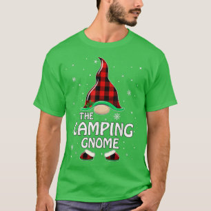 Camping Gnome Buffalo Plaid Matching Family Christ T-Shirt