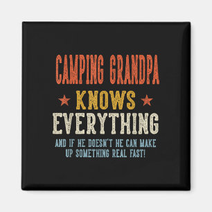Camping grandpa knows everything father's day magnet