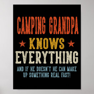 Camping grandpa knows everything father's day poster