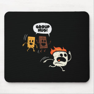 Camping Group Hug Smores Funny Marshmallow Men Wom Mouse Pad