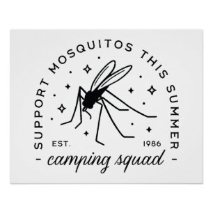 Camping group mosquito funny summer camp trip poster