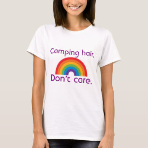 Camping Hair Don't Care Eighties Retro Rainbow T-Shirt
