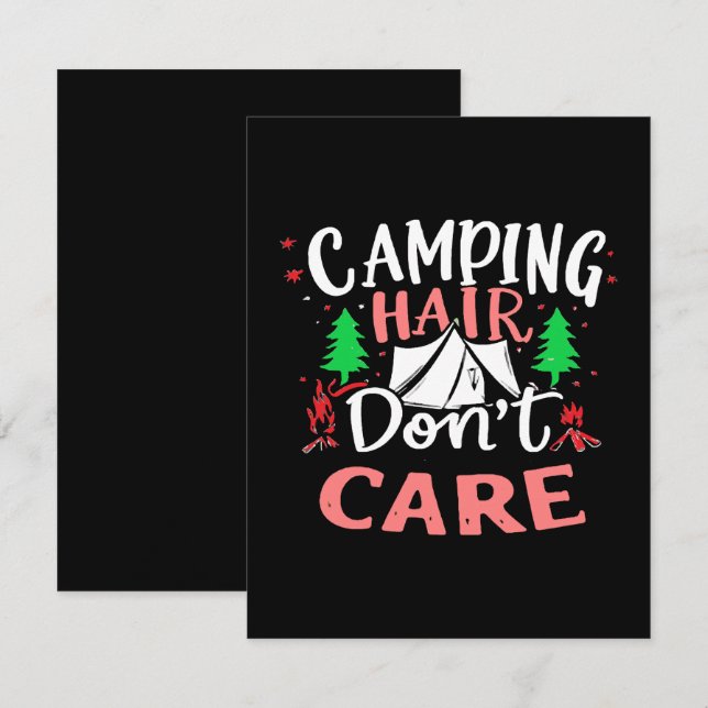 Camping Hair Don't Care Funny Enclosure Card (Front/Back)