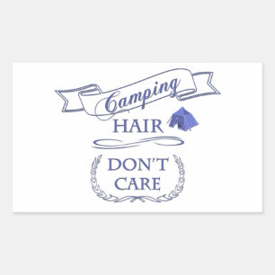 Camping Hair Don't Care Rectangular Sticker