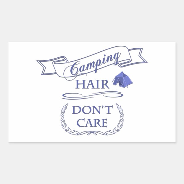 Camping Hair Don't Care Rectangular Sticker (Front)