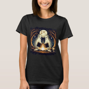 Camping Halloween Ghost Reading Book T-Shirt