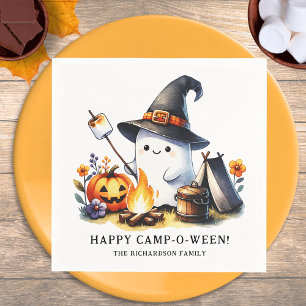 Camping Halloween Happy Camp-o-ween Cute Ghost Napkin