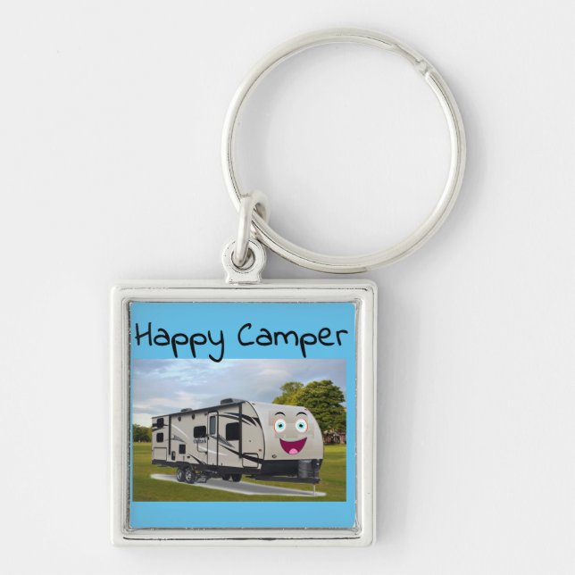 Camping  Happy Retirement in ithe RV by Funnycoomb Key Ring (Front)