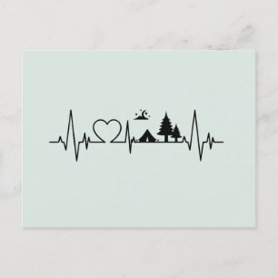 Camping Heartbeat Postcard