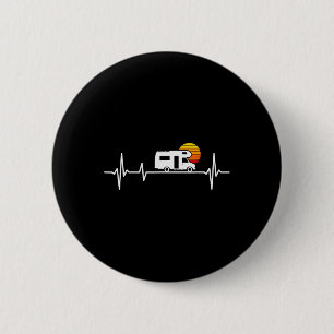 Camping Heartbeat Rv Caravan Motorhome 6 Cm Round Badge