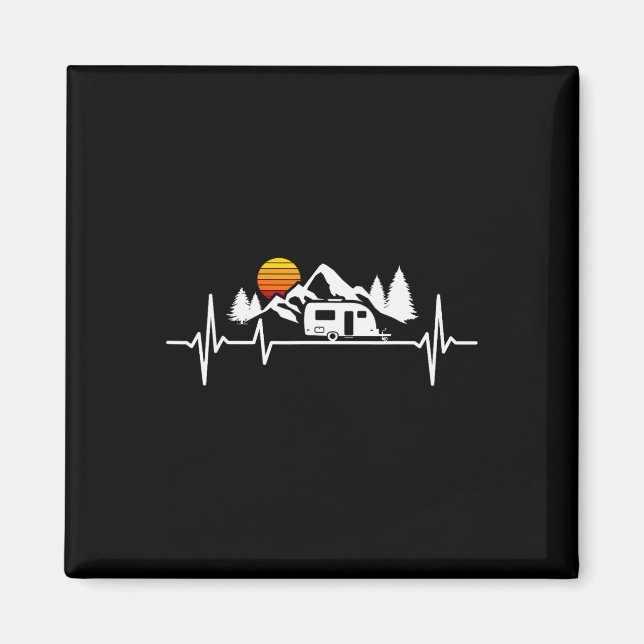 Camping Heartbeat Rv Caravan Trailer  Magnet (Front)