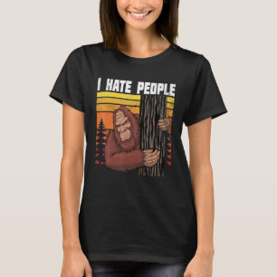 Camping & Hiking I Retro Big Foot I Hate People I T-Shirt