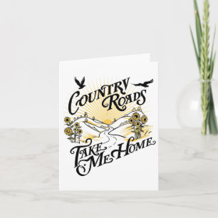Camping Hiking Mountain Country Roads Take Me Home Card