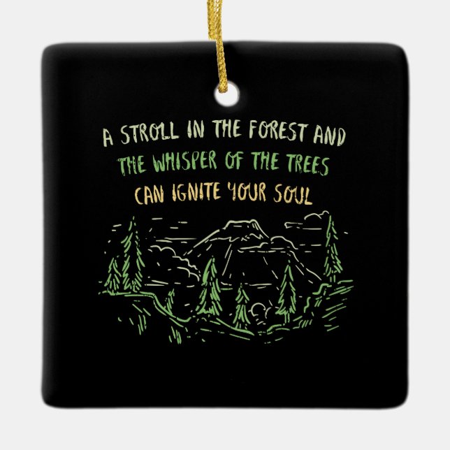 Camping Hiking Mountains Gift Ceramic Ornament (Front)