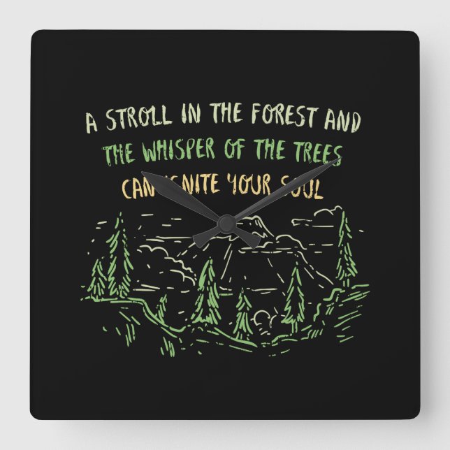 Camping Hiking Mountains Gift Square Wall Clock (Front)