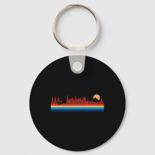 Camping Hiking Nature Mountains Retro Style 80's Key Ring
