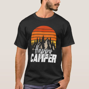 Camping Hiking Present Happy Camper Vintage Art T-Shirt