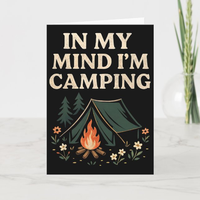Camping Hiking Walking Vacation  Card (Front)