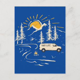 Camping In The Mountains Van Life Postcard