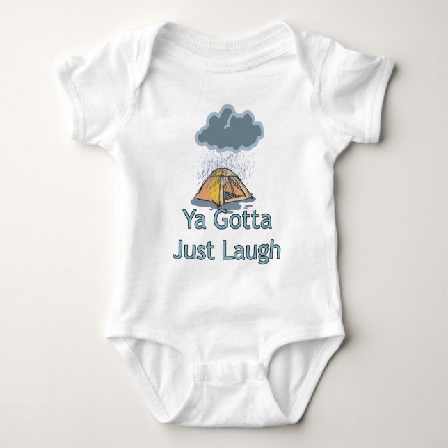 Camping in the Rain Baby Bodysuit (Front)