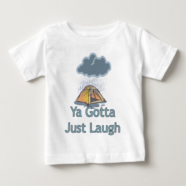 Camping in the Rain Baby T-Shirt (Front)