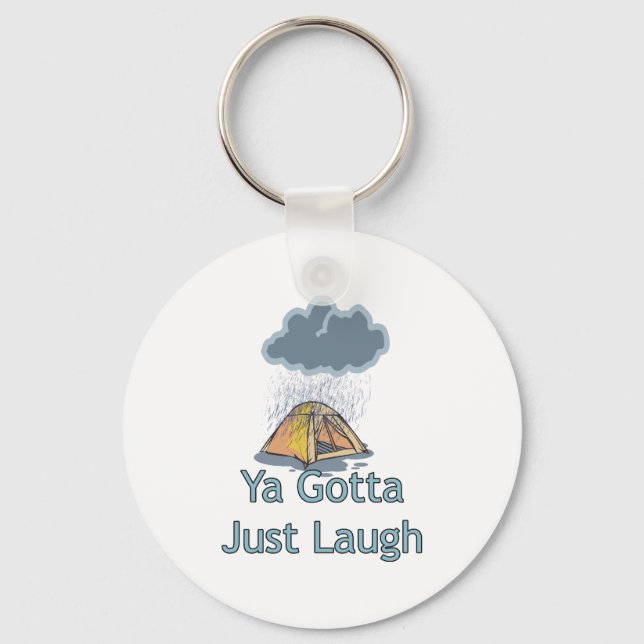 Camping in the Rain Key Ring (Front)