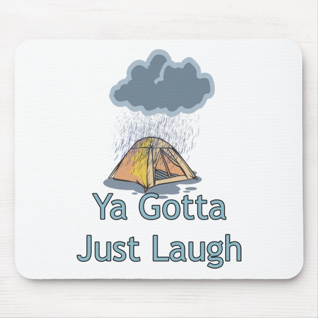 Camping in the Rain Mouse Pad (Front)