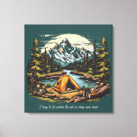 Camping In the Rocky Mountains Add Text Art