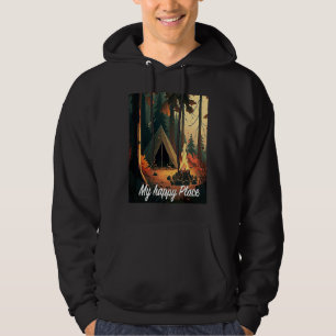 Camping in the woods with nature is my happy place hoodie