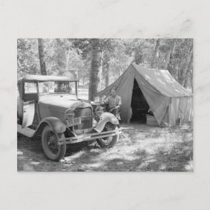 Camping in the Yakima Valley, 1936 Postcard