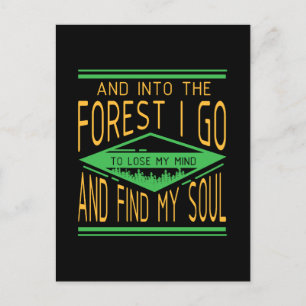 Camping - Into The Forest I Go Funny Camping Postcard