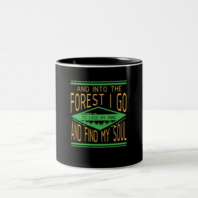 Camping - Into The Forest I Go Funny Camping Two-Tone Coffee Mug (Center)