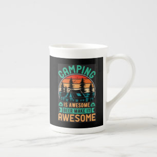 Camping is Awesome Beer Make it Awesome-64576 Bone China Mug