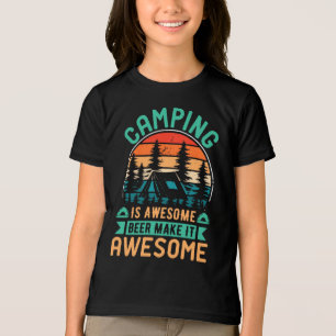 Camping is Awesome Beer Make it Awesome Tri-Blend Shirt