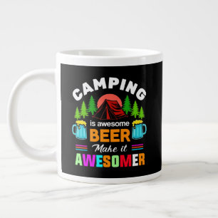 Camping is Awesome Beer Makeit Awesomer-67357 Large Coffee Mug