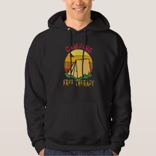 Camping Is Free Therapy Wilderness Forest Sunset T Hoodie